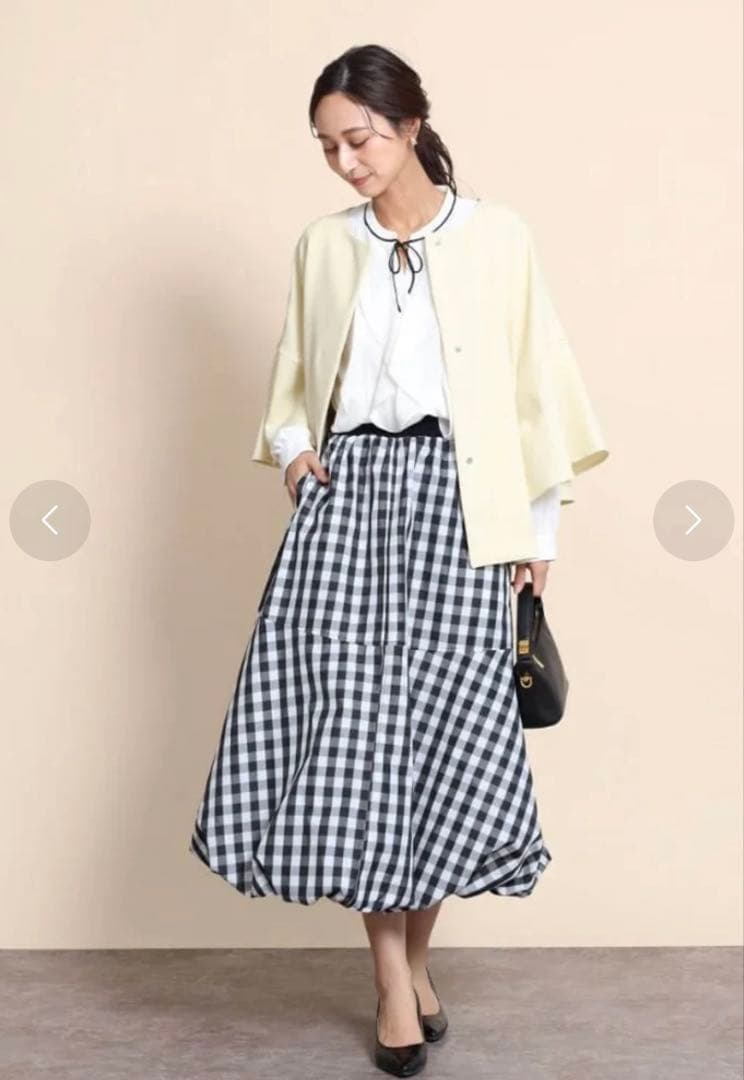 新品　FENNEL フリルスリーブミドル丈コート （ライトイエロー）