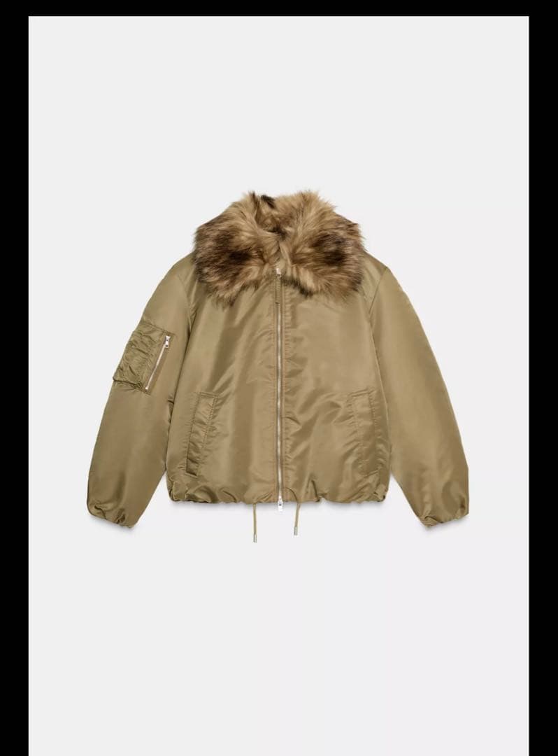 ZARA フェイクファー襟 ボンバージャケット ZW COLLECTION