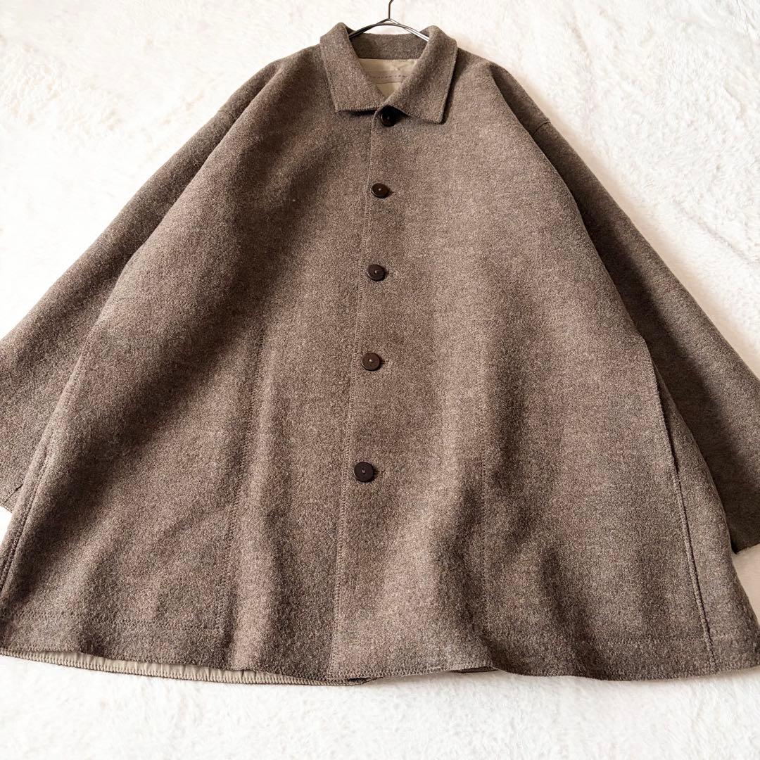 6148 【希少】 ヨーガンレール ウールコート シルク コットン M ベージュ