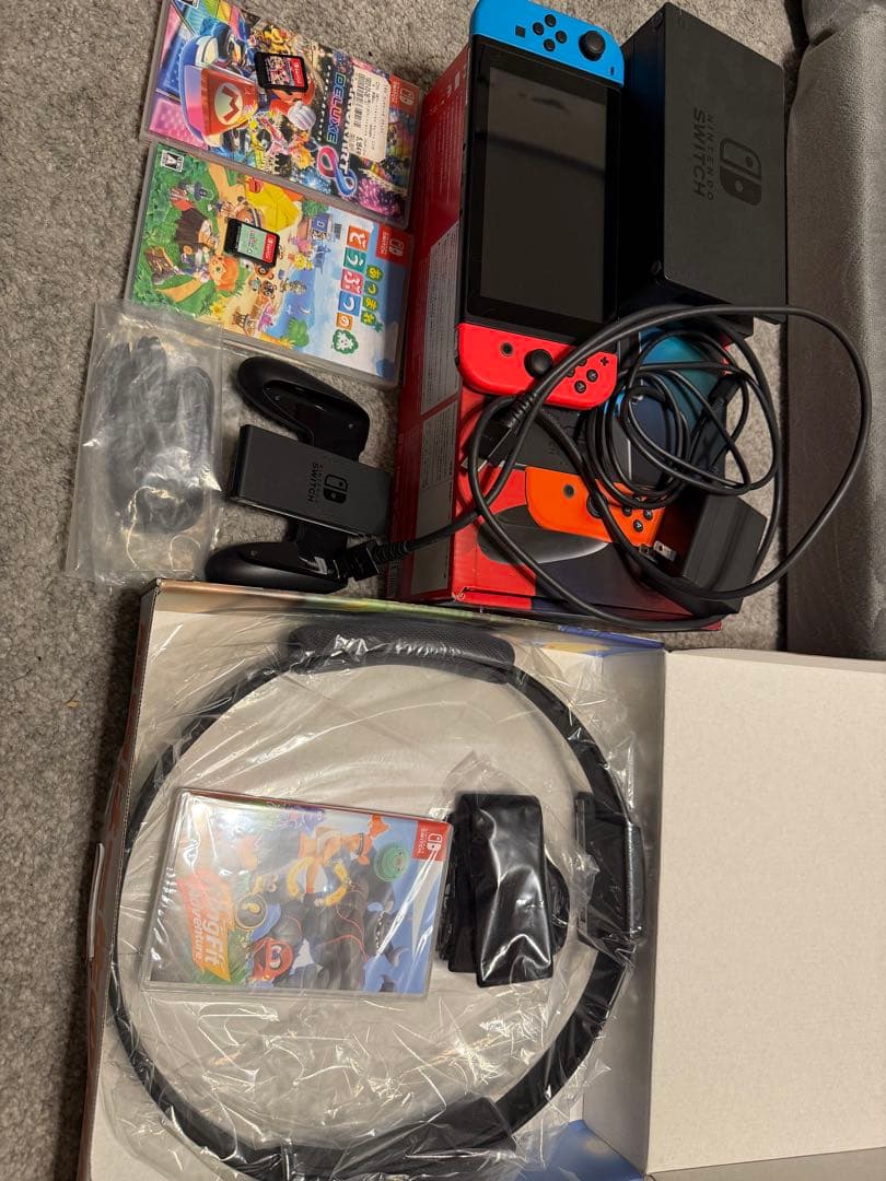 Nintendo Switch 本体 青/赤 + ゲーム2本 + リングフィット