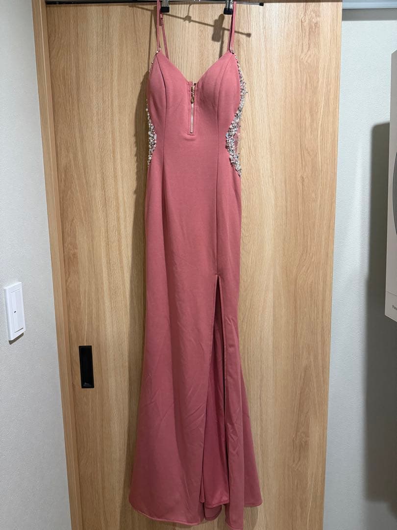 サイドシアービジューロングドレス/キャバドレス