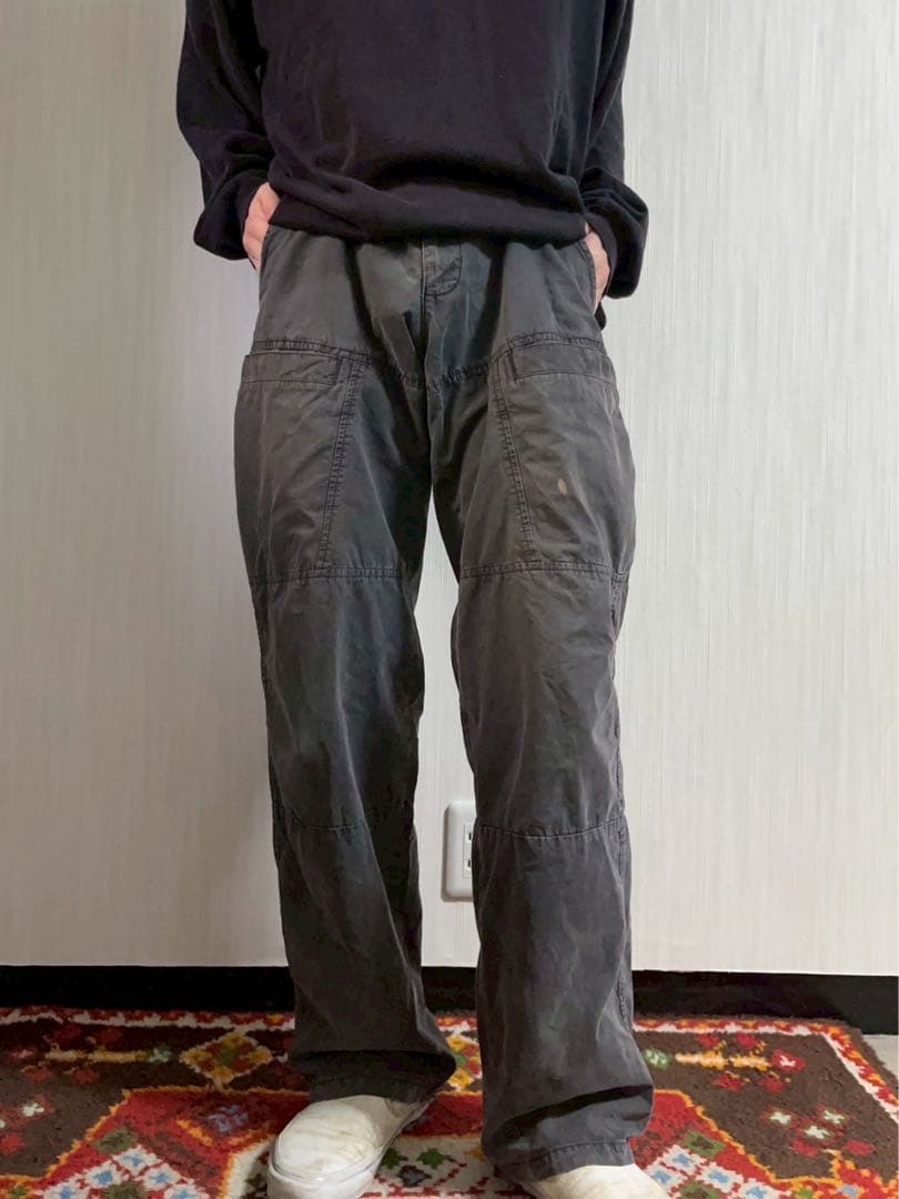 90s アルマーニジーンズ ポプリン パンツ ブラック　イタリア製