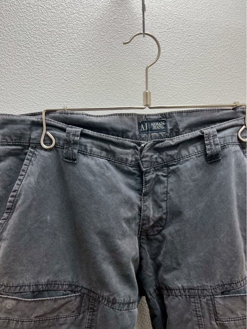 90s アルマーニジーンズ ポプリン パンツ ブラック　イタリア製