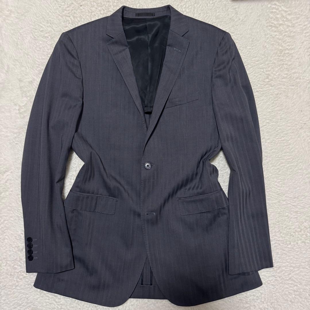 極美品！バーバリーブラックレーベル スーツ 3ピース 裏地総柄 ブラック XL