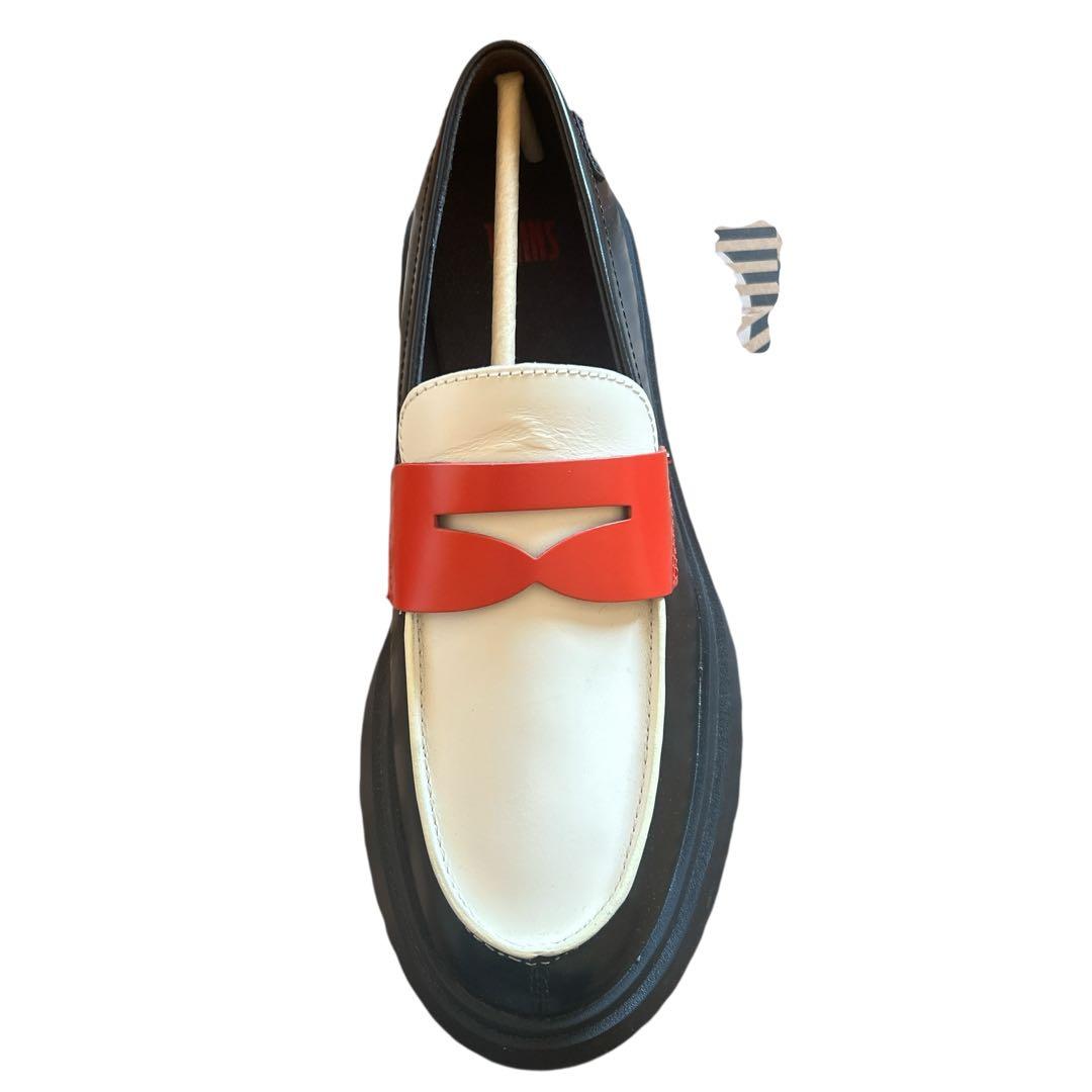 【極美品】カンペール TWINS 41 ローファー 左右非対称 白部分シワ有 箱