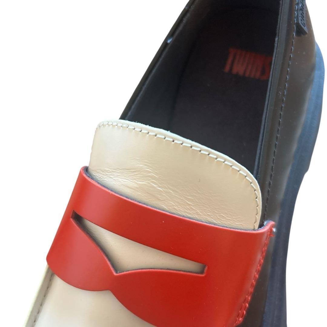 【極美品】カンペール TWINS 41 ローファー 左右非対称 白部分シワ有 箱