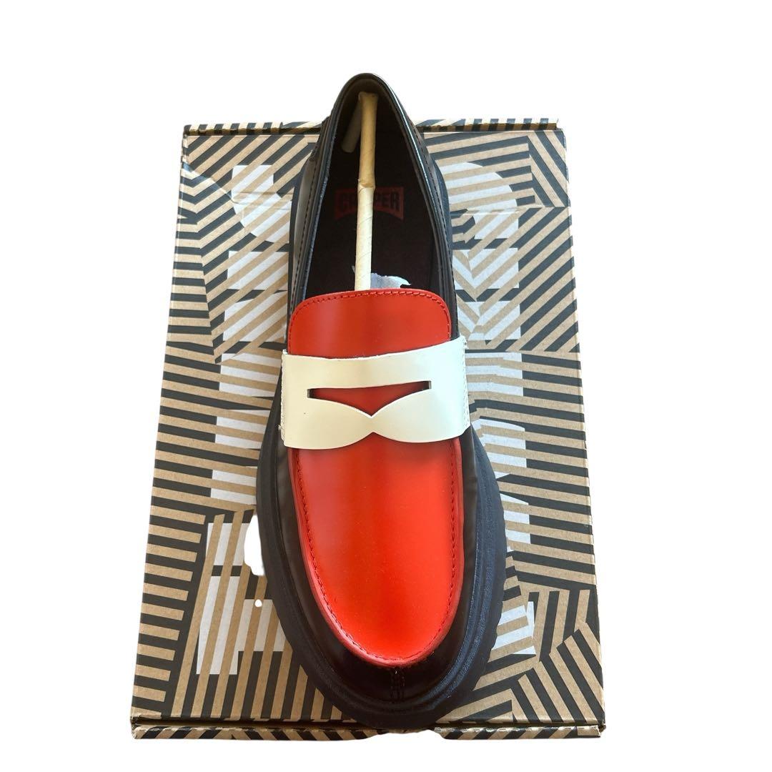 【極美品】カンペール TWINS 41 ローファー 左右非対称 白部分シワ有 箱