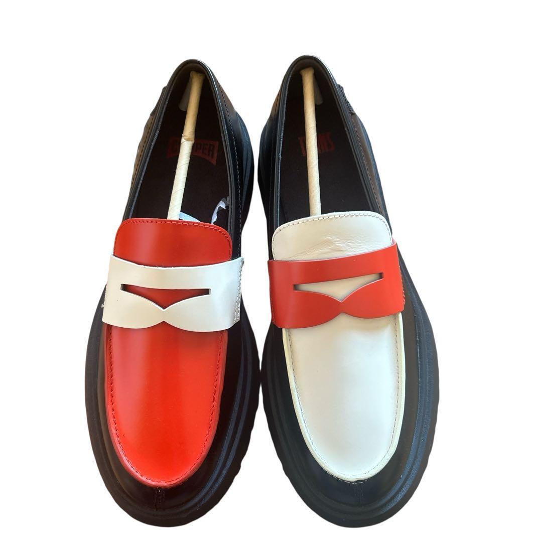 【極美品】カンペール TWINS 41 ローファー 左右非対称 白部分シワ有 箱