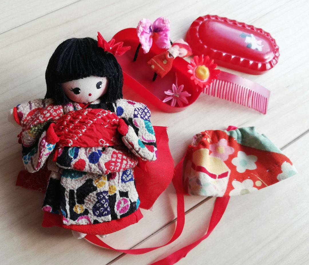 昭和レトロ　雛道具　ミニチュア布張りタンス　文化人形　ヘロヘロ人形　着せ替え人形