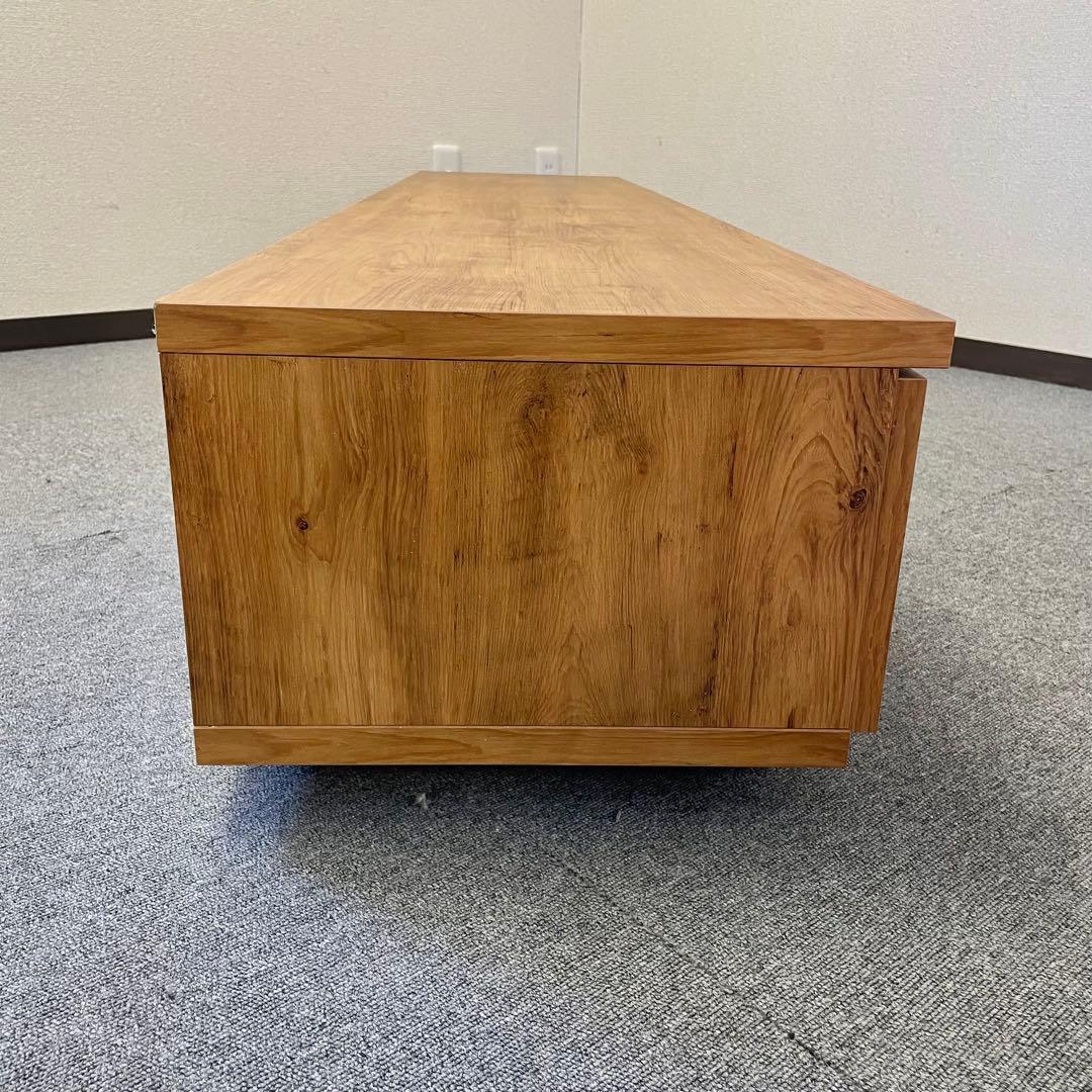 【美品】テレビ台 ローボード ヴィンテージ調 ダークガラス扉 日本製F