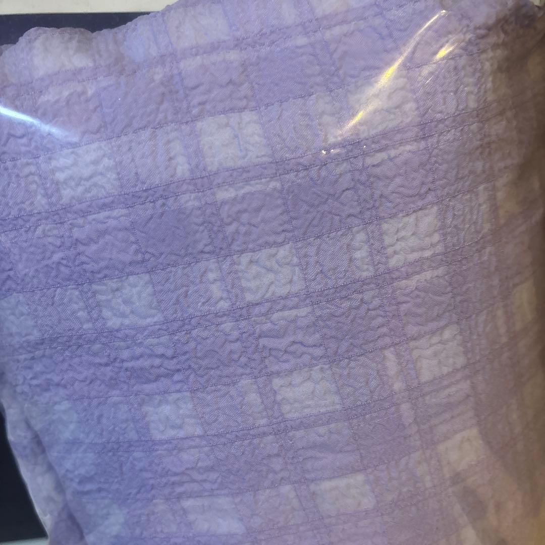 シアーチェック フリル 掛け布団カバー シングル パープル