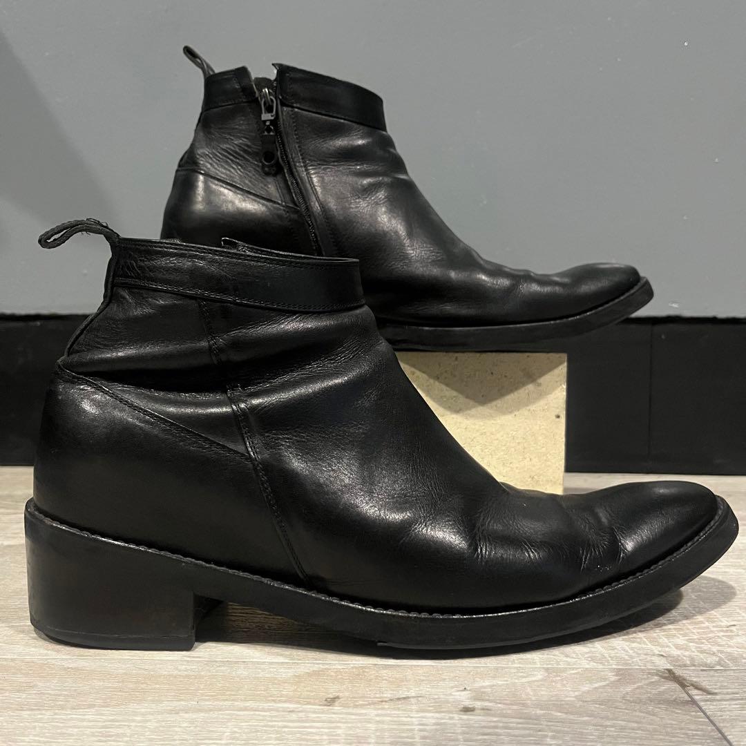 galaabend ヒールブーツ レザー ブラック