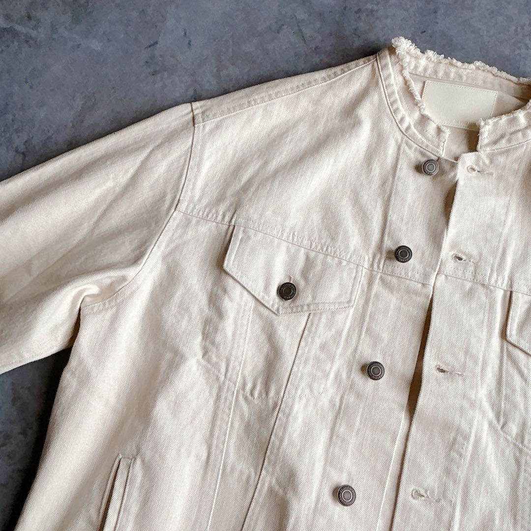 IN THE MARKET ⿻ コットン ワイド デニムジャケット Gジャン 白