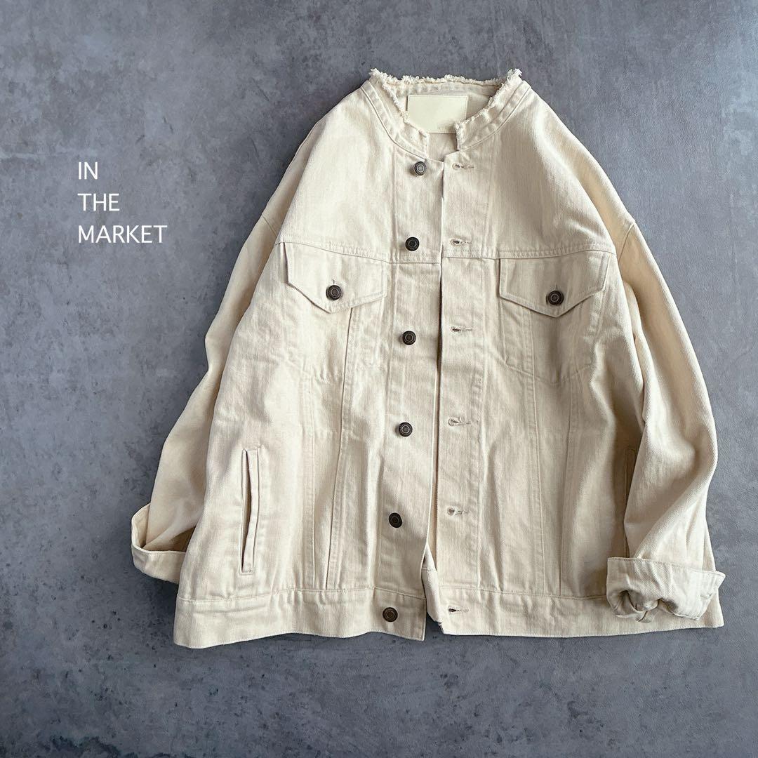 IN THE MARKET ⿻ コットン ワイド デニムジャケット Gジャン 白