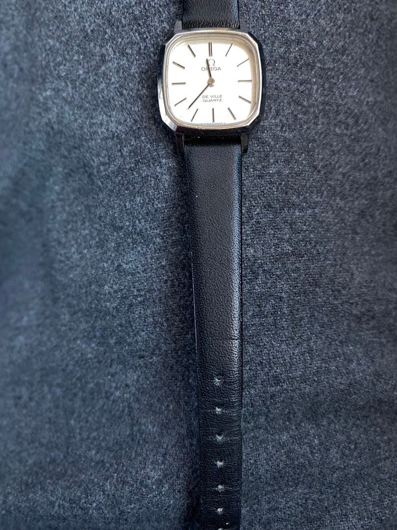 オメガ デビル OMEGA クォーツ 中古 銀黒　アンティーク　ビンテージ