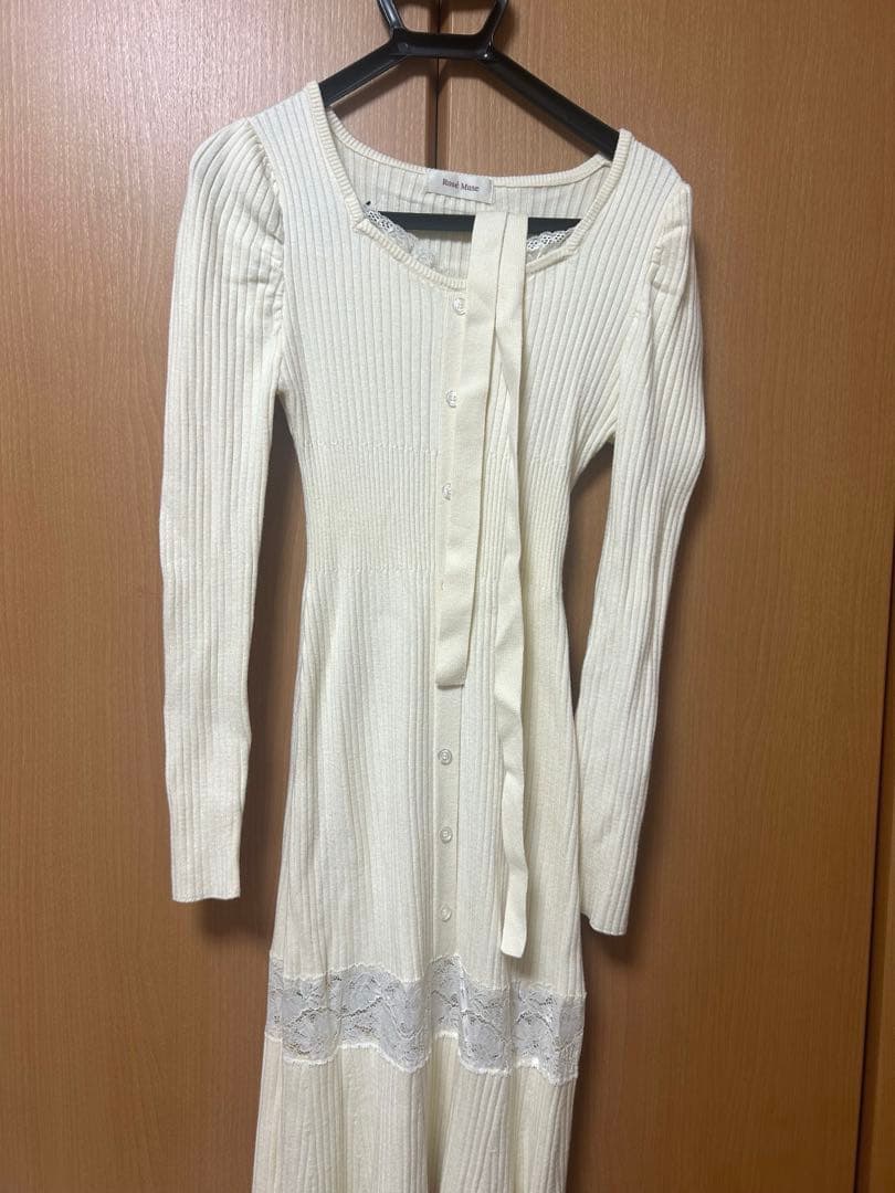 Rosé Muse Mermaid lace knit dress ホワイト