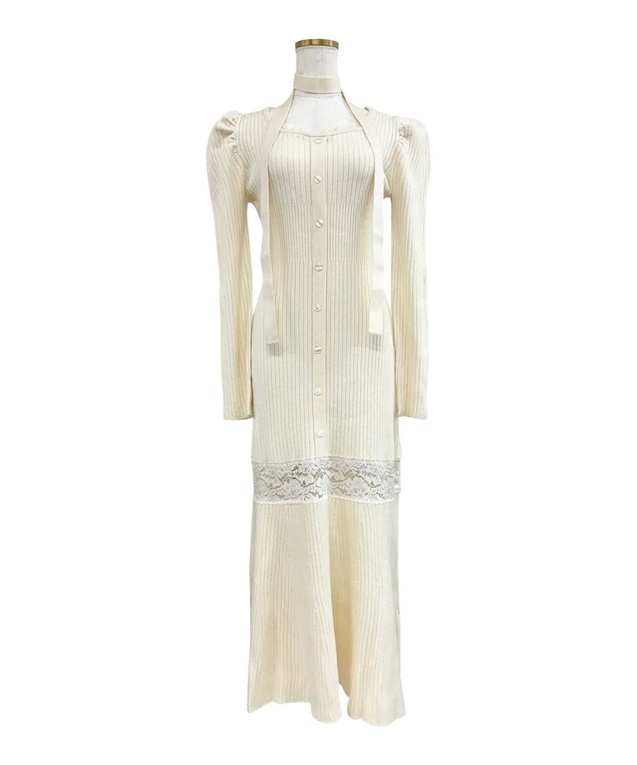 Rosé Muse Mermaid lace knit dress ホワイト