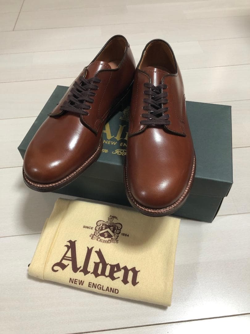 新品 ALDEN MILITARY プレーントゥ シューズ 53713 8h