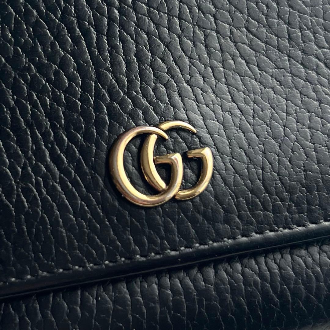 10 極上美品 GUCCI グッチ マーモント 2つ折り財布