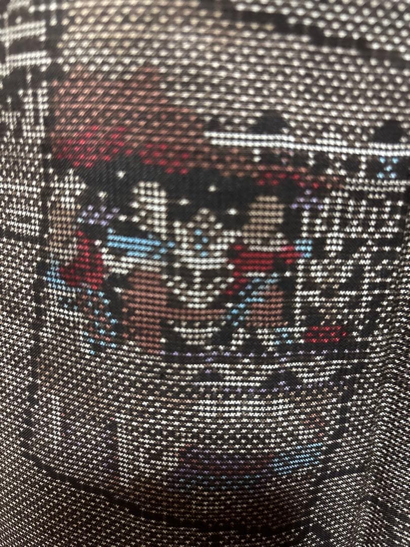 美品　袷　証紙　泥染め　本場奄美大島紬　フルセット　4点　貴重柄　クリスマス