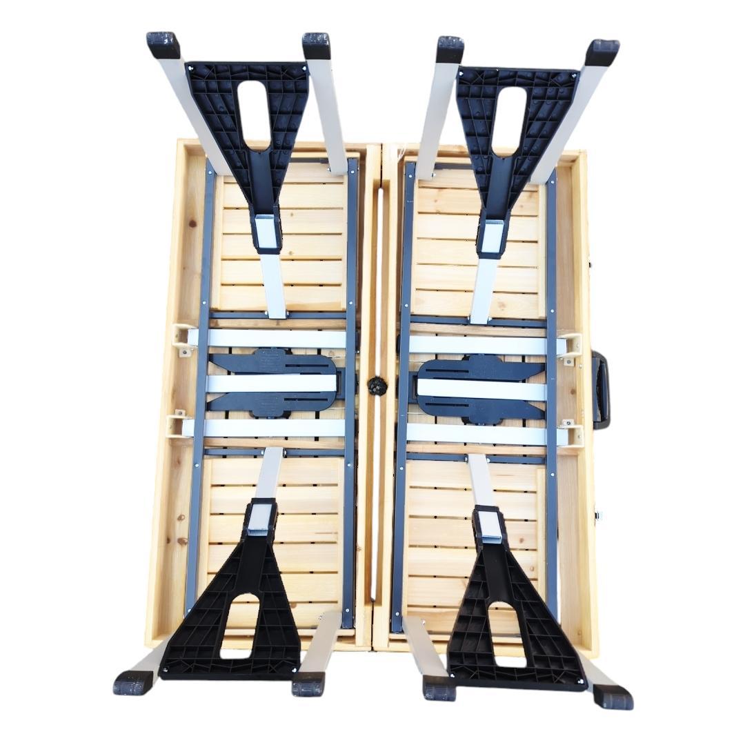 ウッドテーブル 椅子 一体型 テーブルセット 折りたたみ式 キャンプ 椅子4脚付