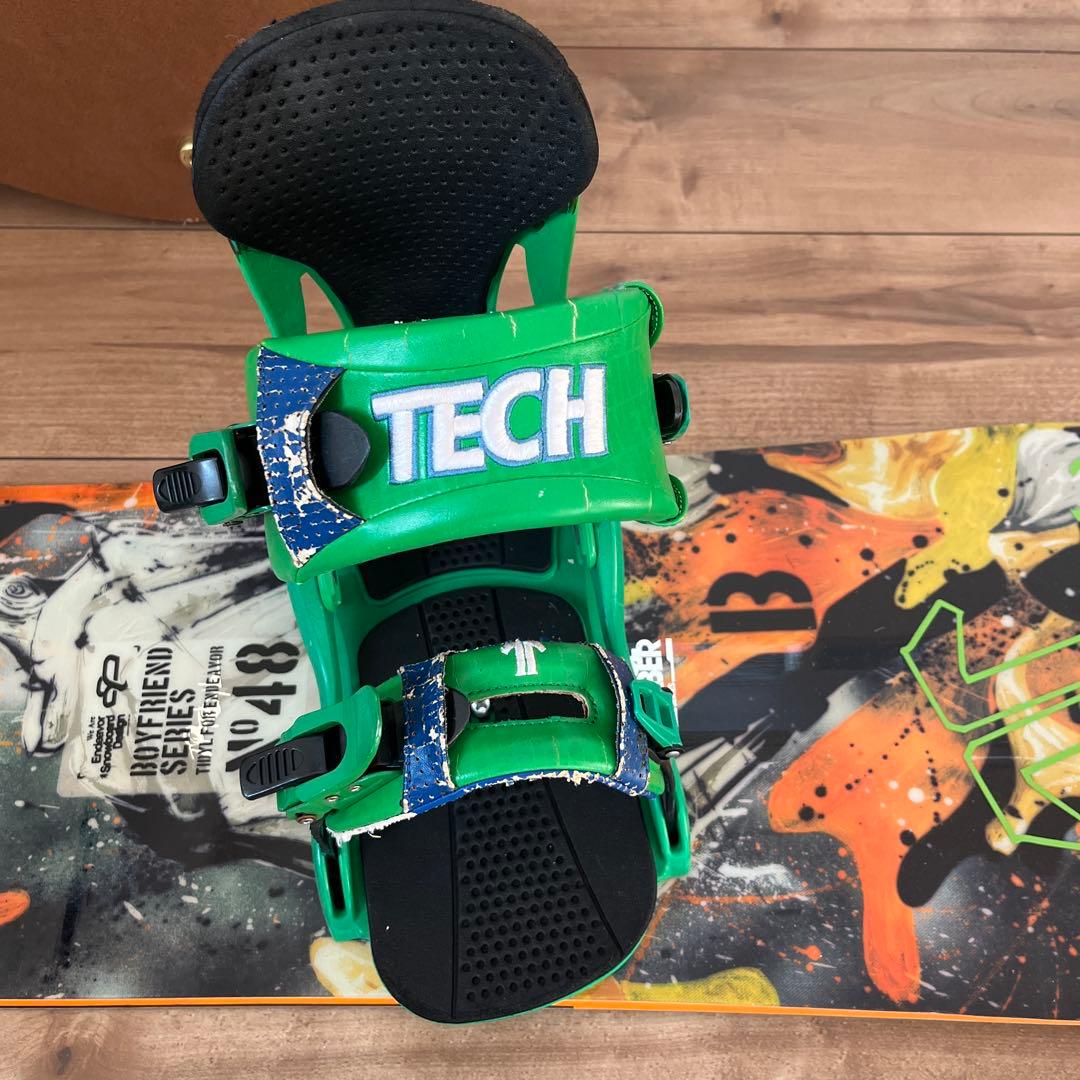 ようグラトリ、ジブエンデバースノーボード テックナインバインディング付き