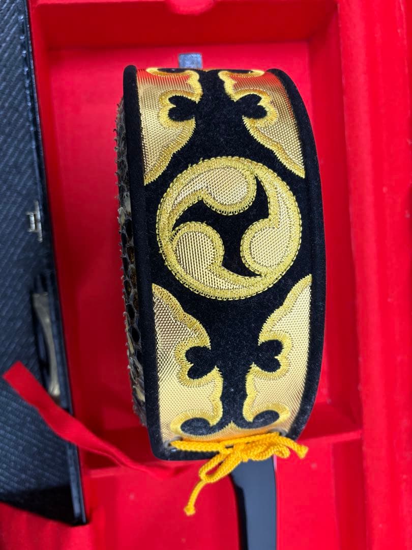 【美品✨】沖縄 三線 本皮　黒漆 三味線 ハードケース