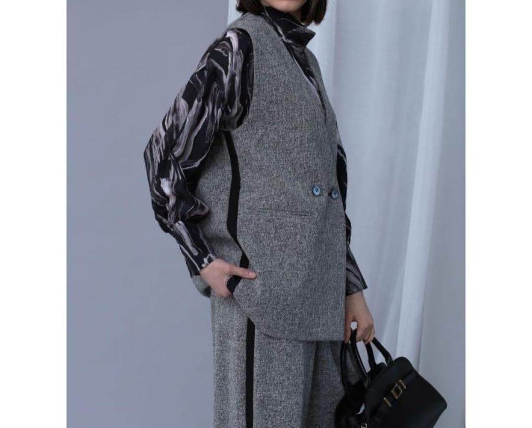 Aga サイドラインジレ ツイード グレー ヤマダヤ 福袋 2026