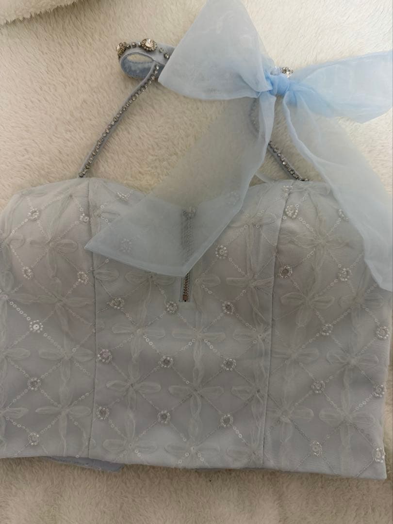 ROBE de FLEURS ブルーミニドレス