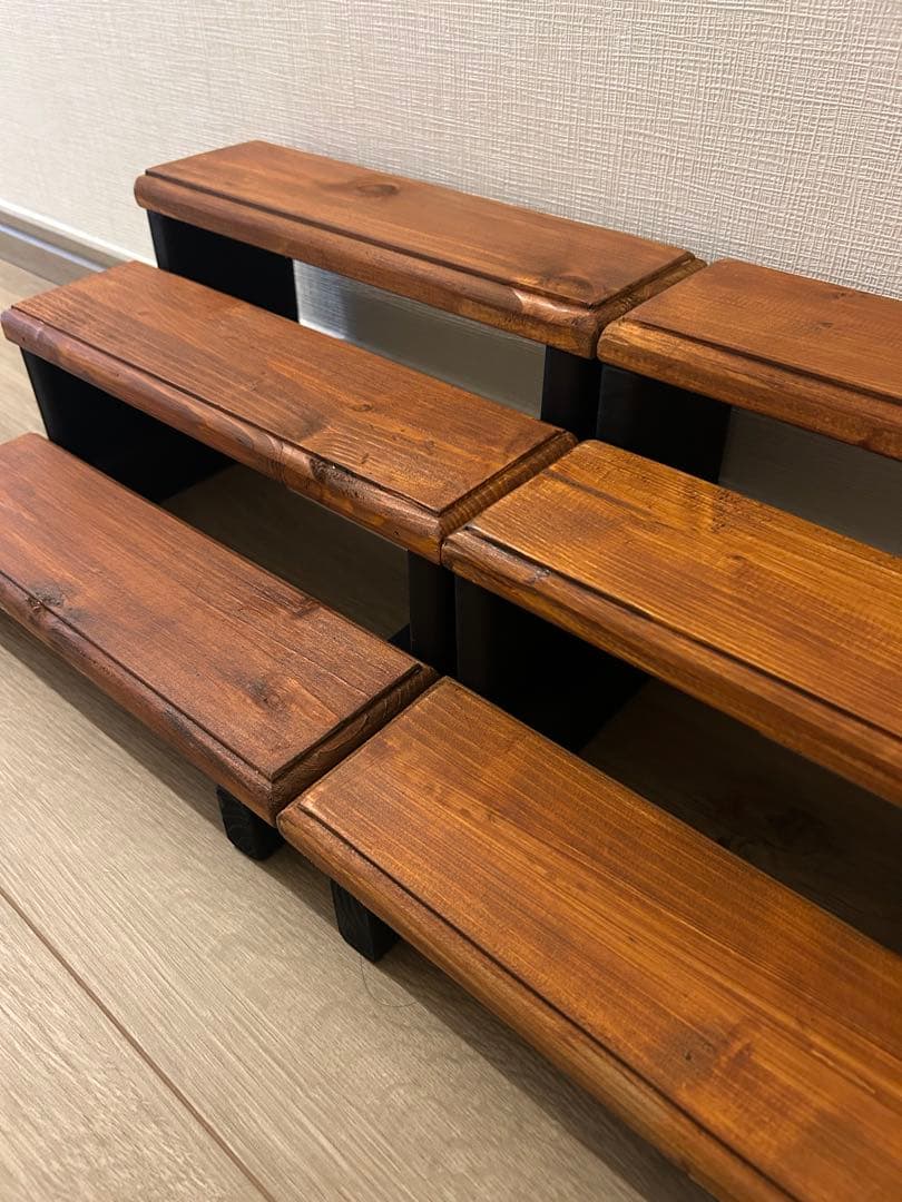 SO　ウッドプランター3段シェルフ　メープル✖️ブラック　30cm 6セット