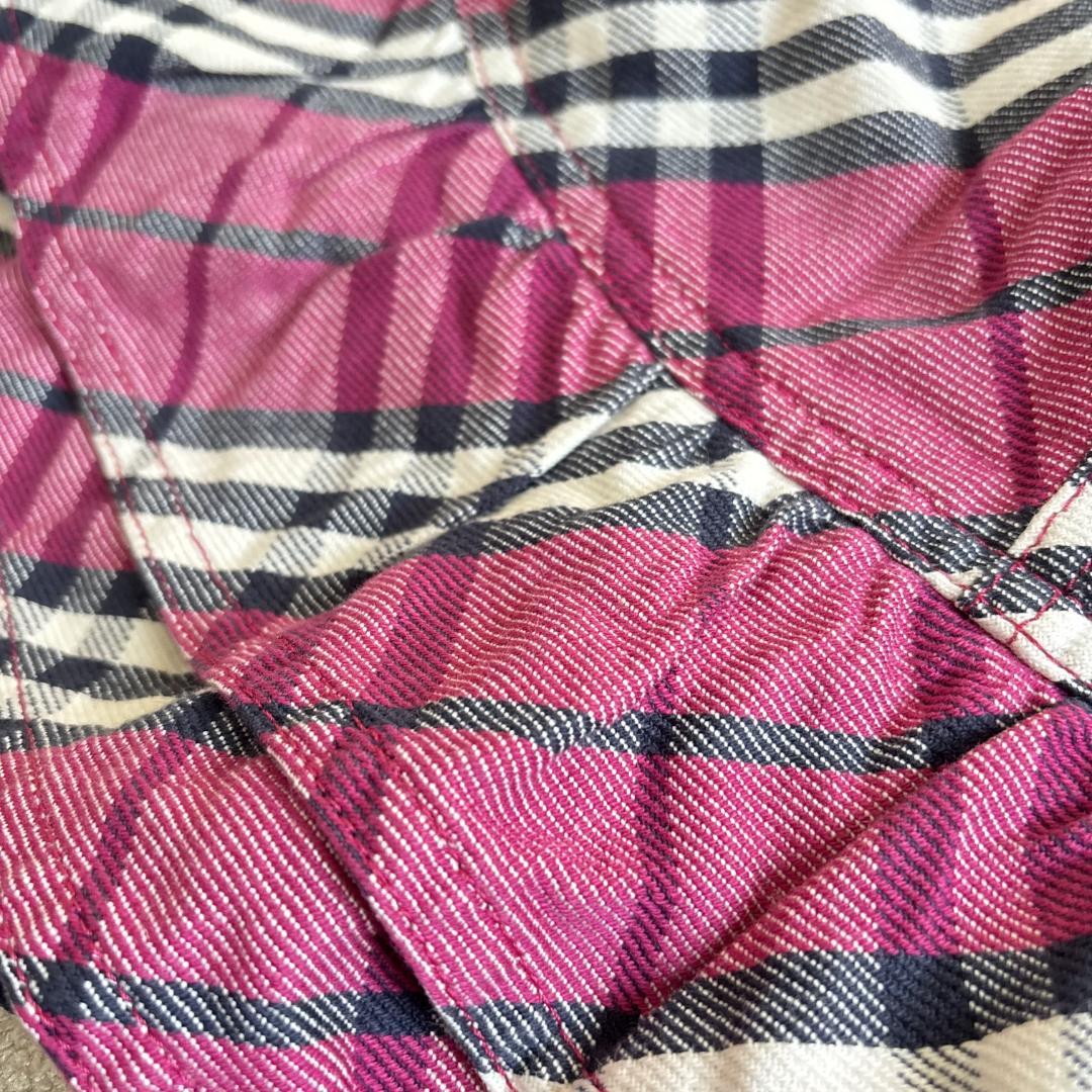 希少★バーバリーブルーレーベル　ミニスカート　ノバチェック　ピンク　ロゴ　38