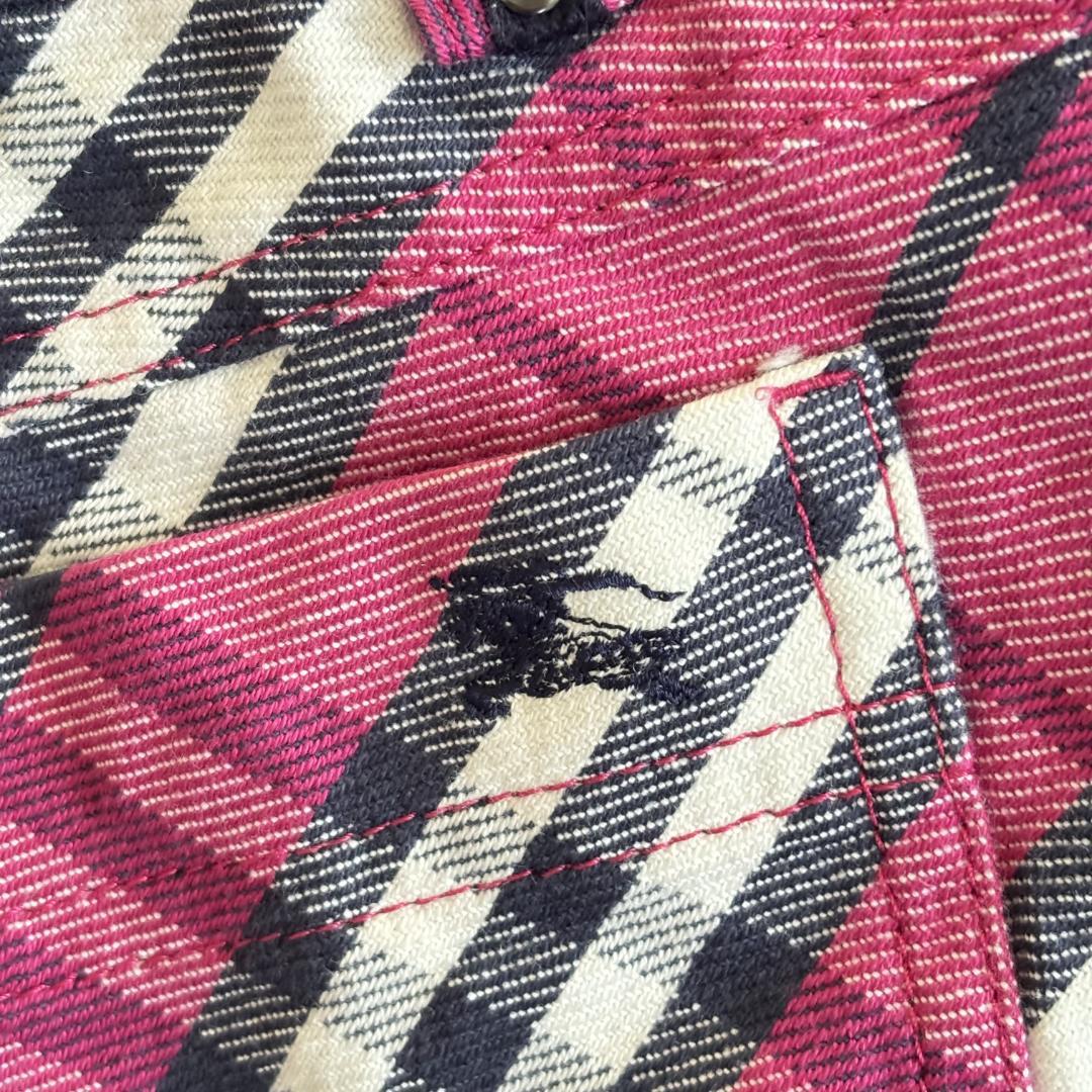 希少★バーバリーブルーレーベル　ミニスカート　ノバチェック　ピンク　ロゴ　38