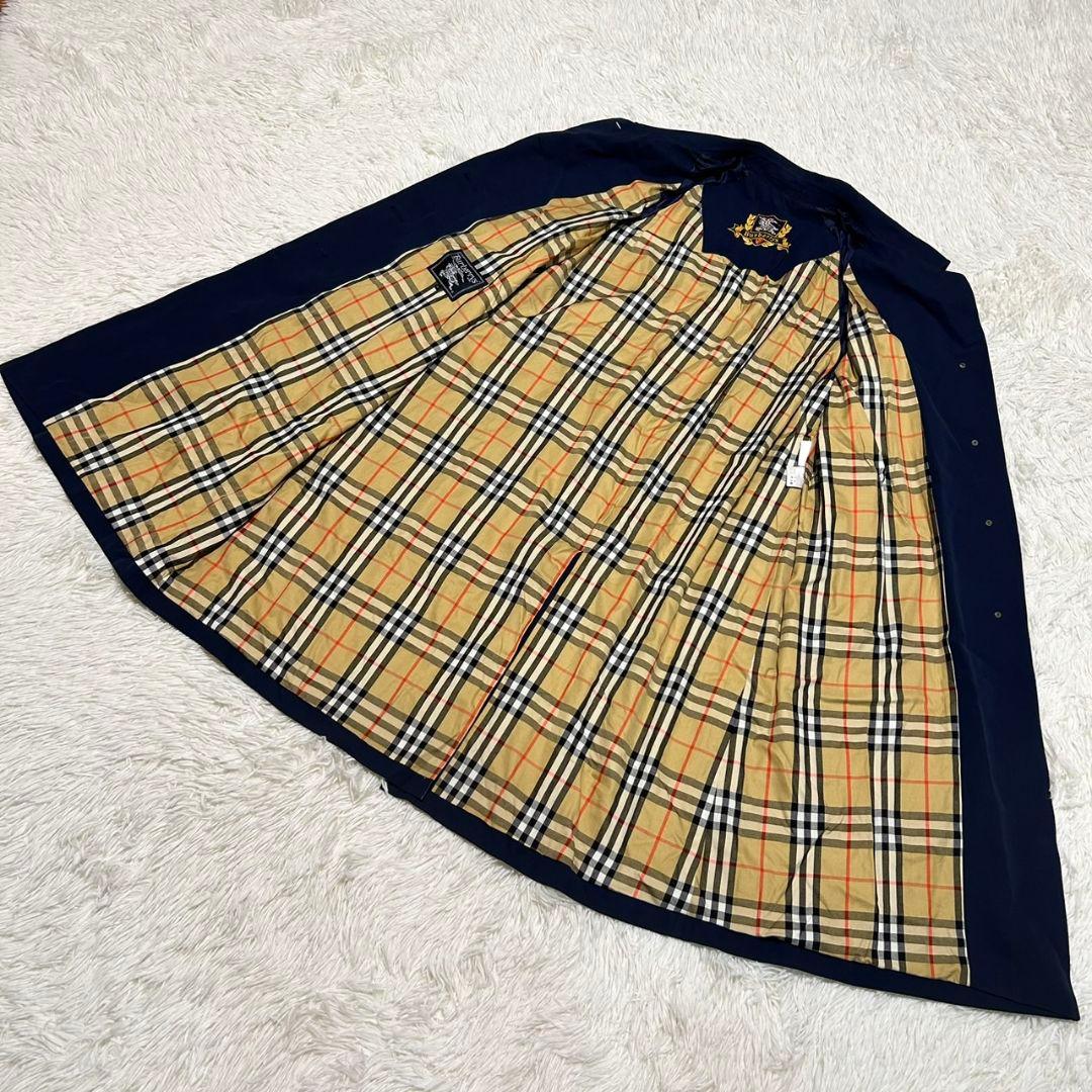 バーバリー BURBERRY ノバチェック エンブレム ネイビー コート