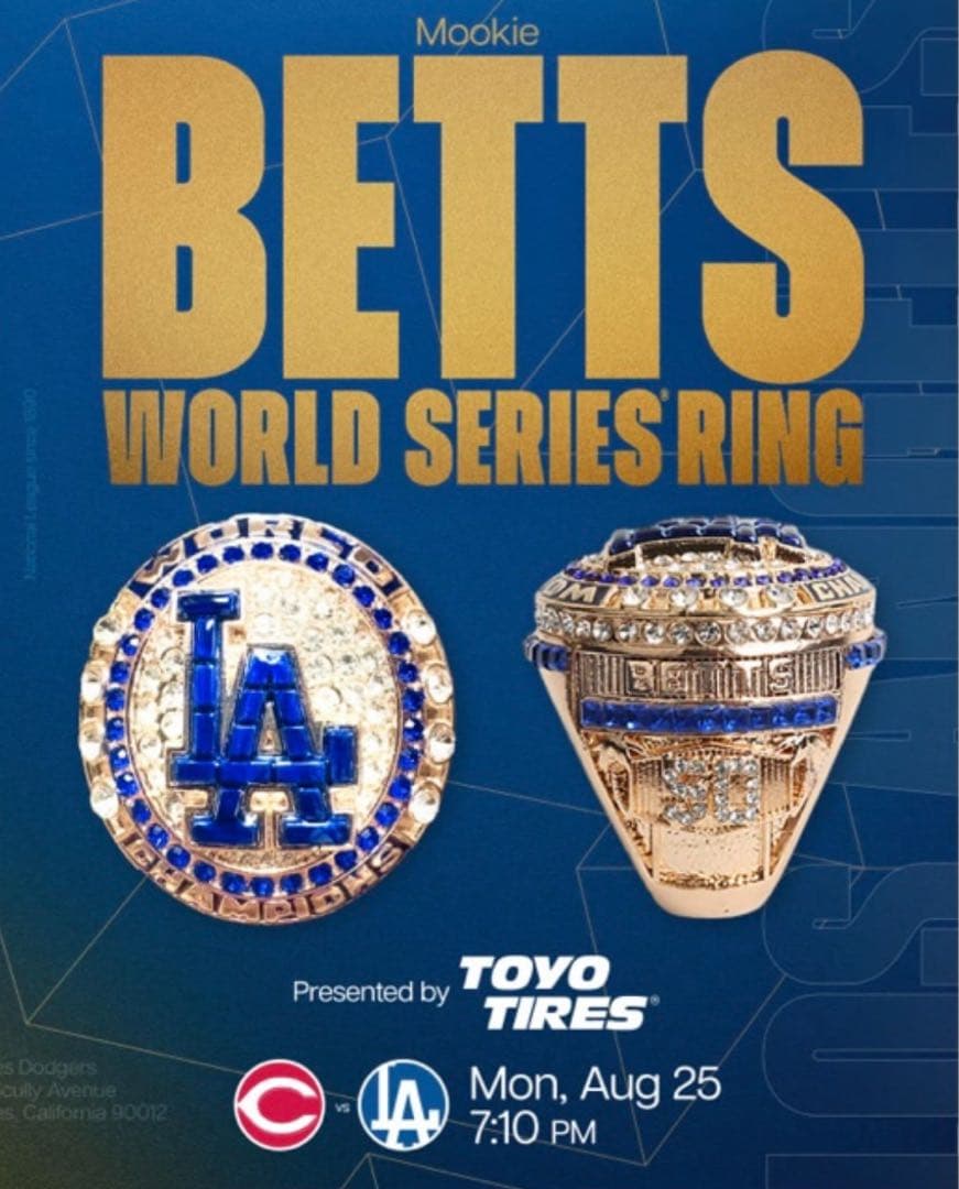 ベッツ　ワールドチャンピオン　リング　来場者限定　スタジアム配布　ドジャース