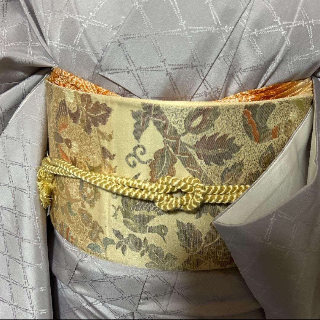 未使用近い　美品　袷　正絹　大島紬系　白山紬系　紋付　訪問着　フルセッ