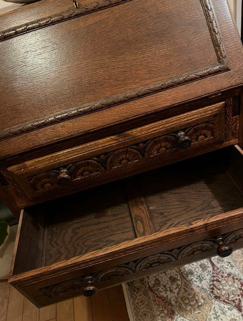 オーク材 ライティングビューロー