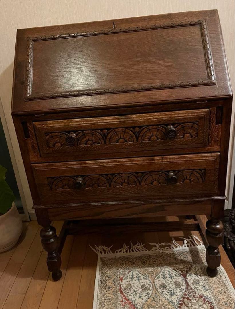 オーク材 ライティングビューロー