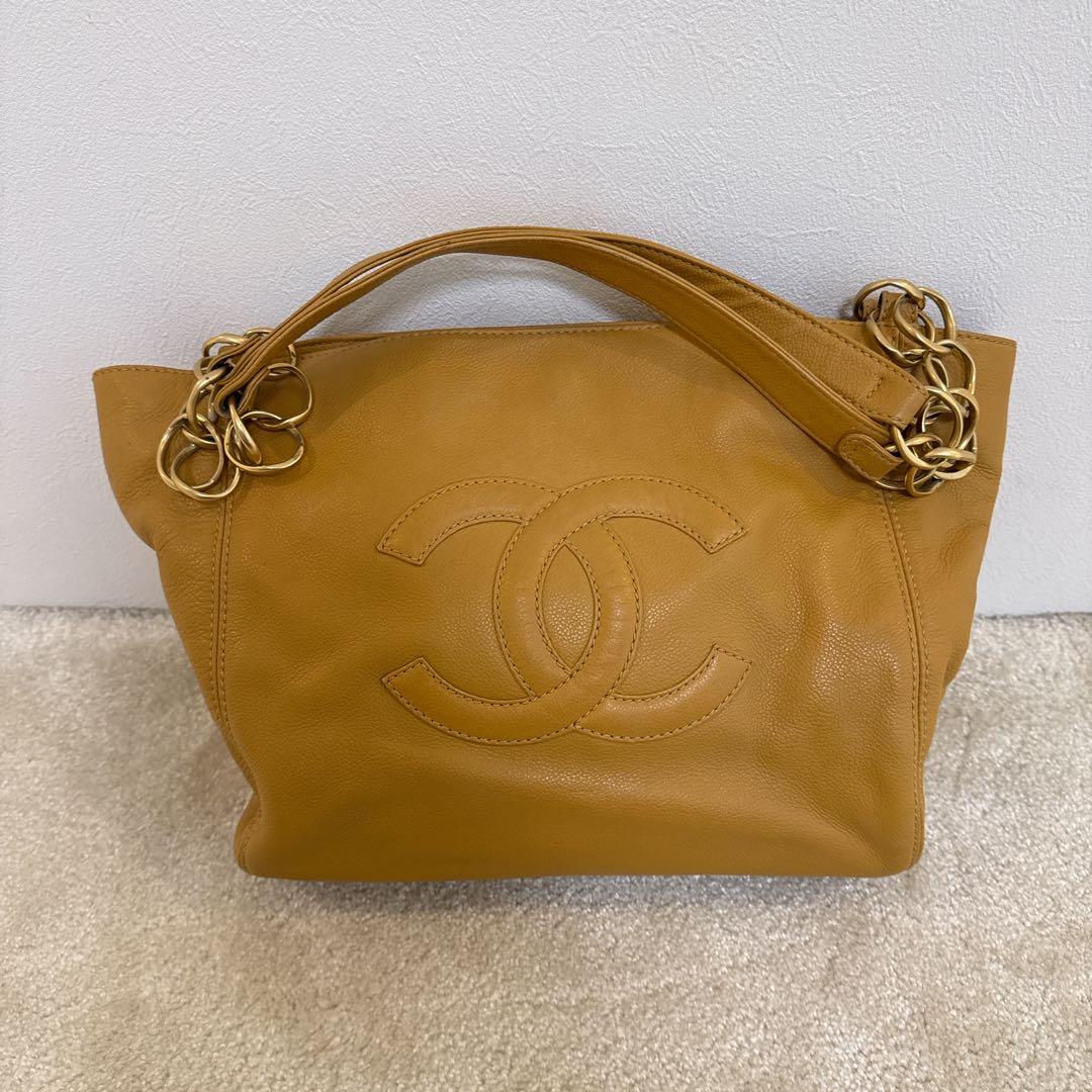 Chanel ショルダーバッグ キャメル レザー