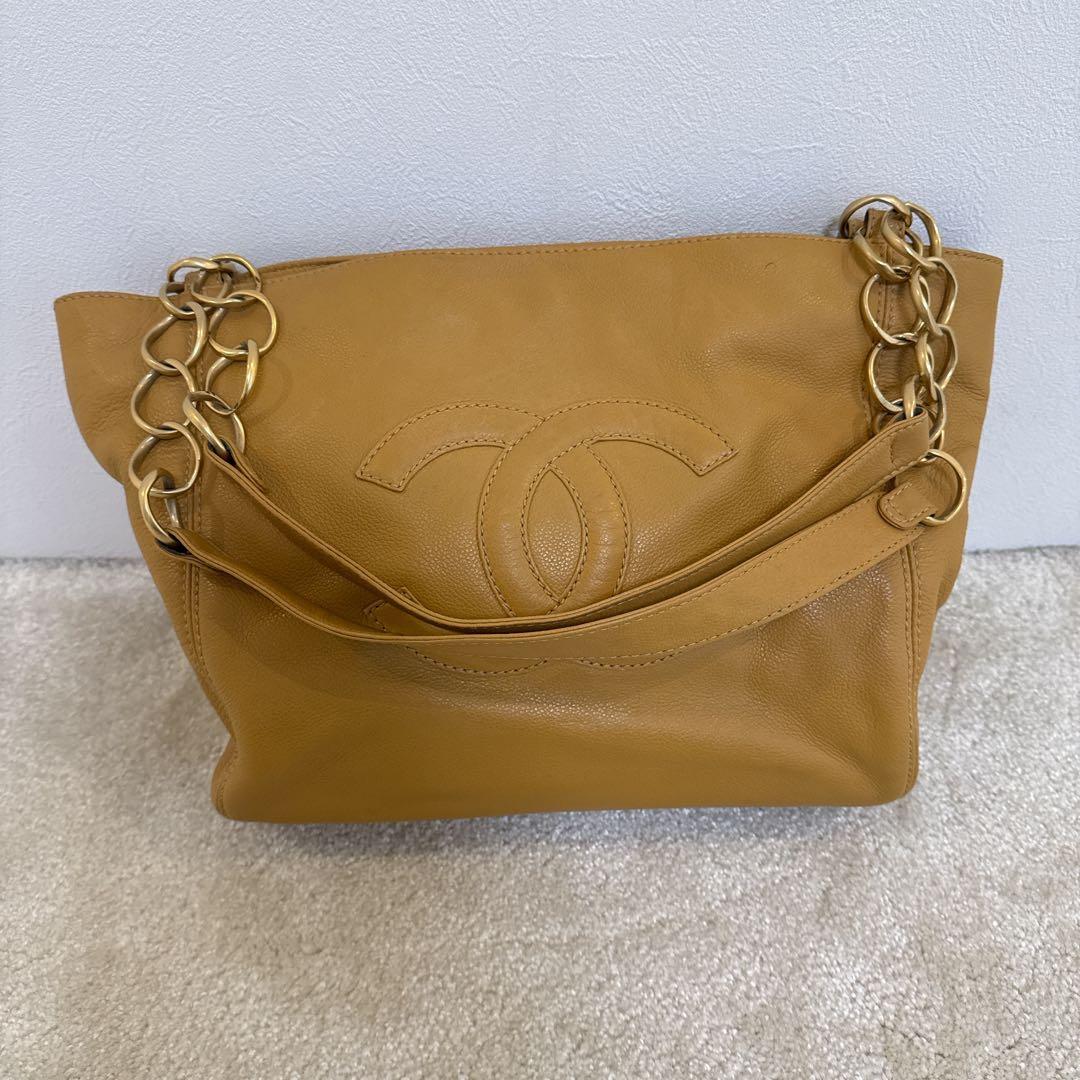 Chanel ショルダーバッグ キャメル レザー