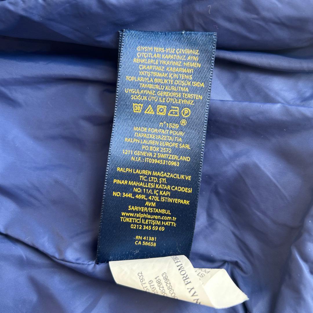 美品✨ポロ ラルフローレン 肉厚 ダウンジャケット ロゴ刺繍 2way 160