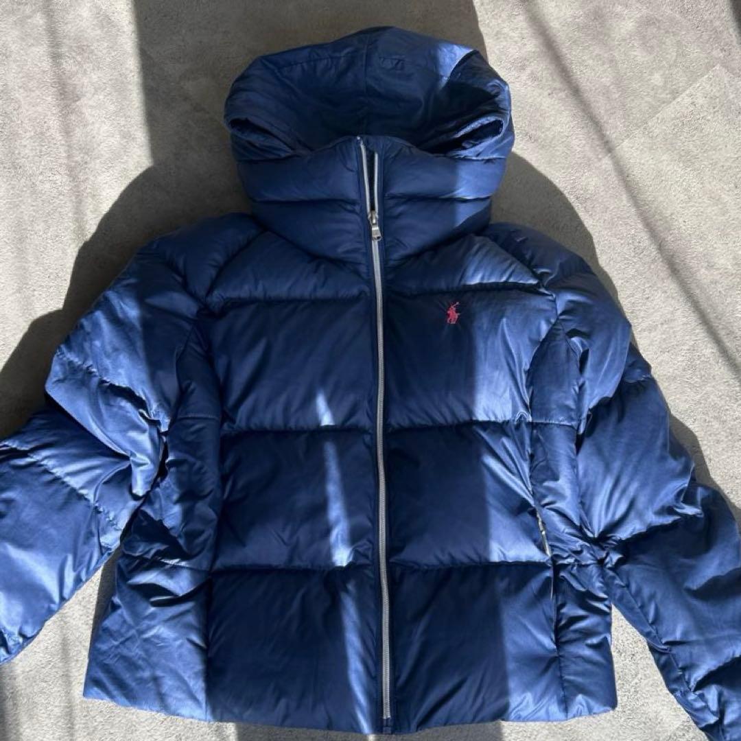 美品✨ポロ ラルフローレン 肉厚 ダウンジャケット ロゴ刺繍 2way 160
