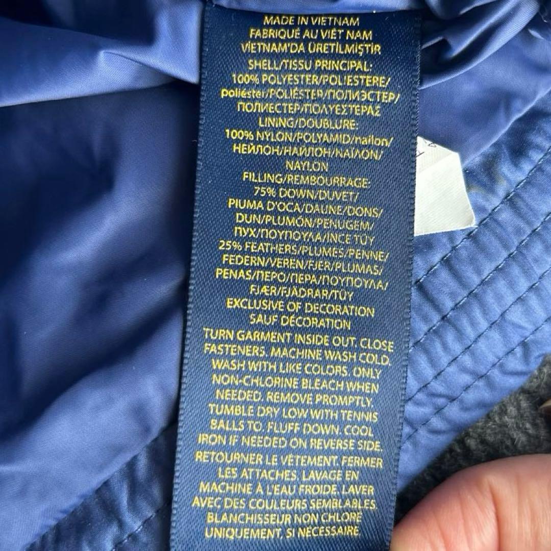 美品✨ポロ ラルフローレン 肉厚 ダウンジャケット ロゴ刺繍 2way 160