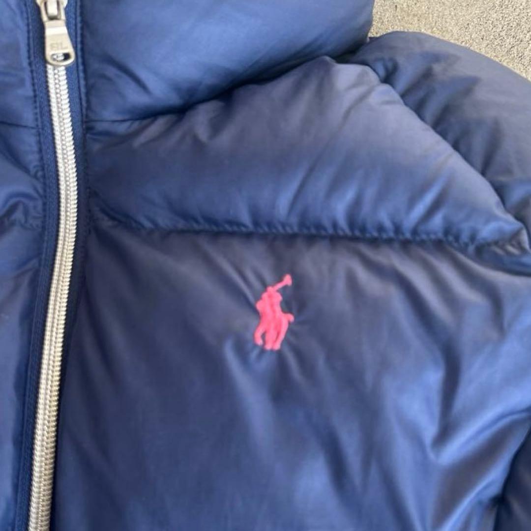 美品✨ポロ ラルフローレン 肉厚 ダウンジャケット ロゴ刺繍 2way 160