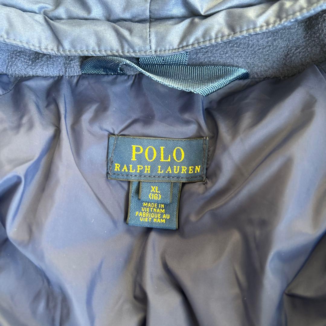 美品✨ポロ ラルフローレン 肉厚 ダウンジャケット ロゴ刺繍 2way 160