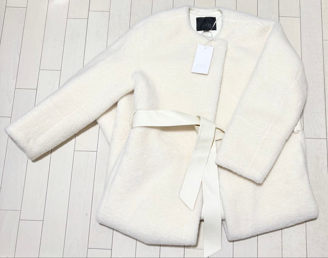 ZARA ZWコレクション フェイクファーコート S 新品