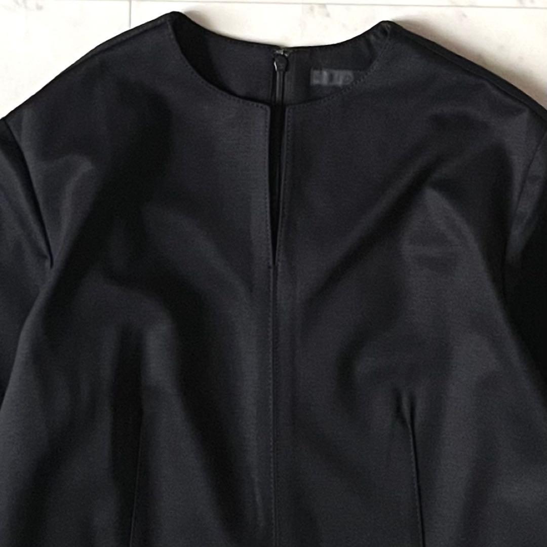 定価3万＊タグ付未使用 ICB キーネックロングワンピース 11号 黒 洗える