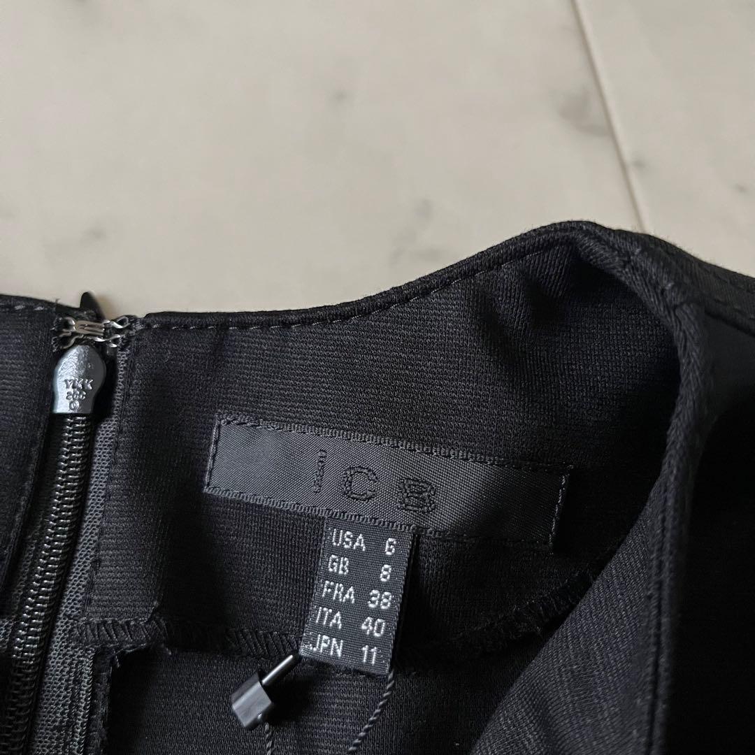定価3万＊タグ付未使用 ICB キーネックロングワンピース 11号 黒 洗える