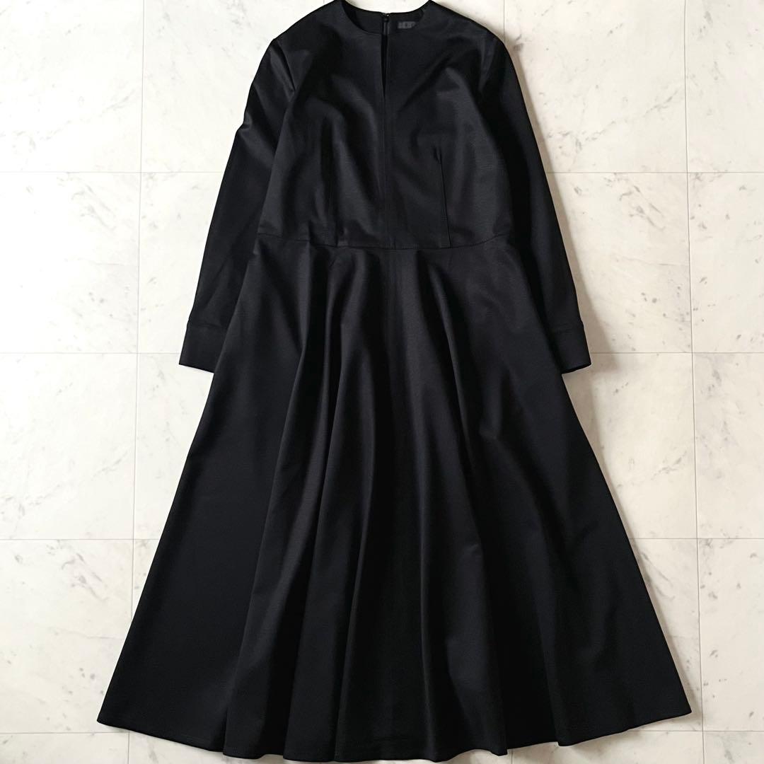 定価3万＊タグ付未使用 ICB キーネックロングワンピース 11号 黒 洗える