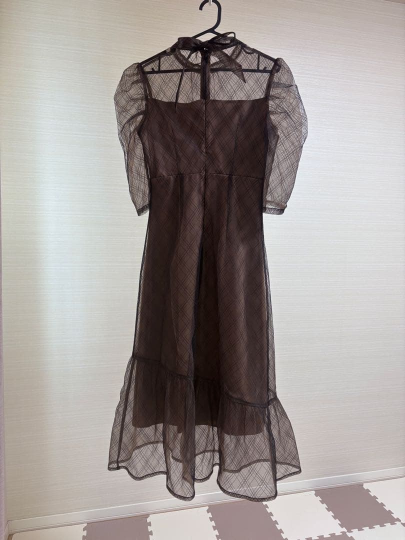 Leja チェック柄フリルドレス