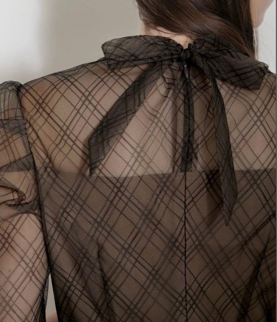 Leja チェック柄フリルドレス